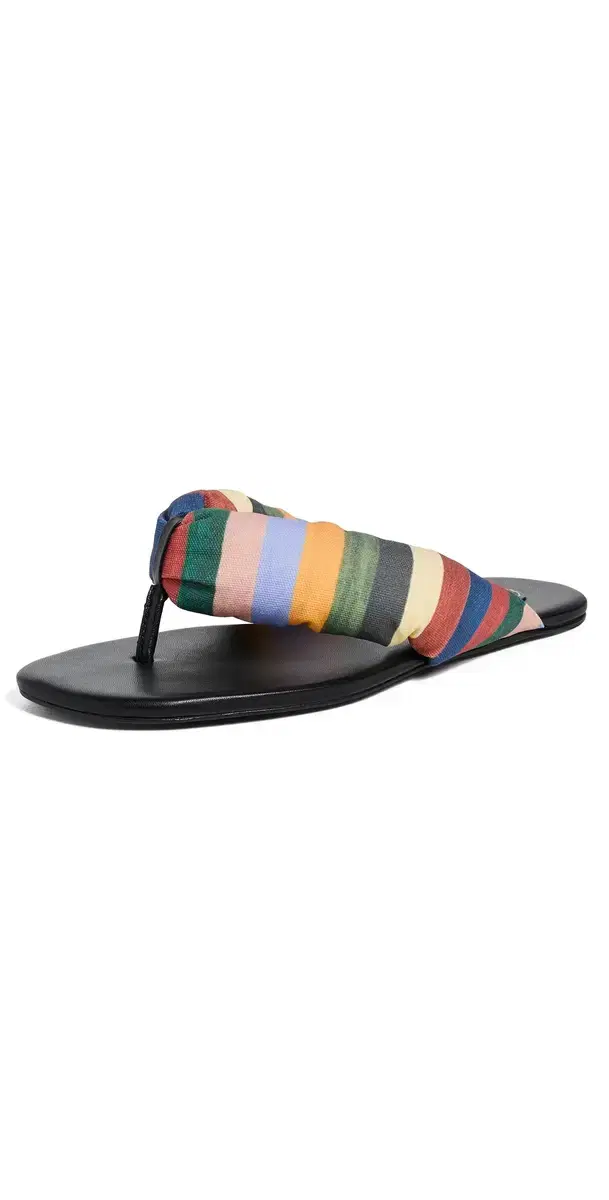 Staud Juno Stripe Sandals Artist Stripe