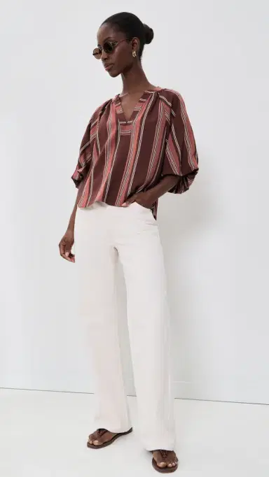 TANYA TAYLOR Marine Top Deep Redwood Multi M | Thumbnail 5