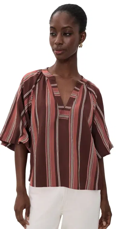 TANYA TAYLOR Marine Top Deep Redwood Multi M | Thumbnail 1
