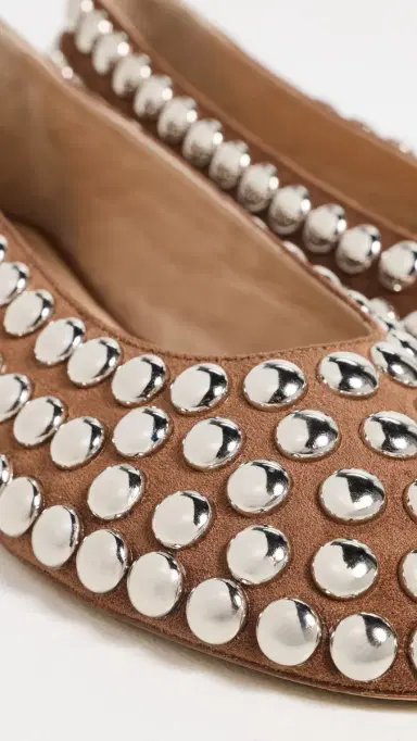 Rabanne Studded Ballerina Flats Beurre 38 | Thumbnail 6
