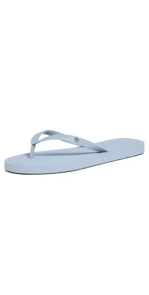 Tory Burch Kira Padded Flip Flops Aria Blue/Silver