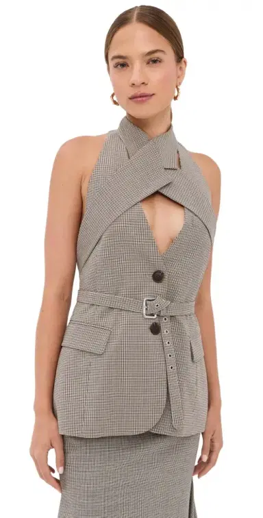 Monse Cross Lapel Vest Jacket | Thumbnail 1 Monse Cross Lapel Vest Jacket | Thumbnail 1