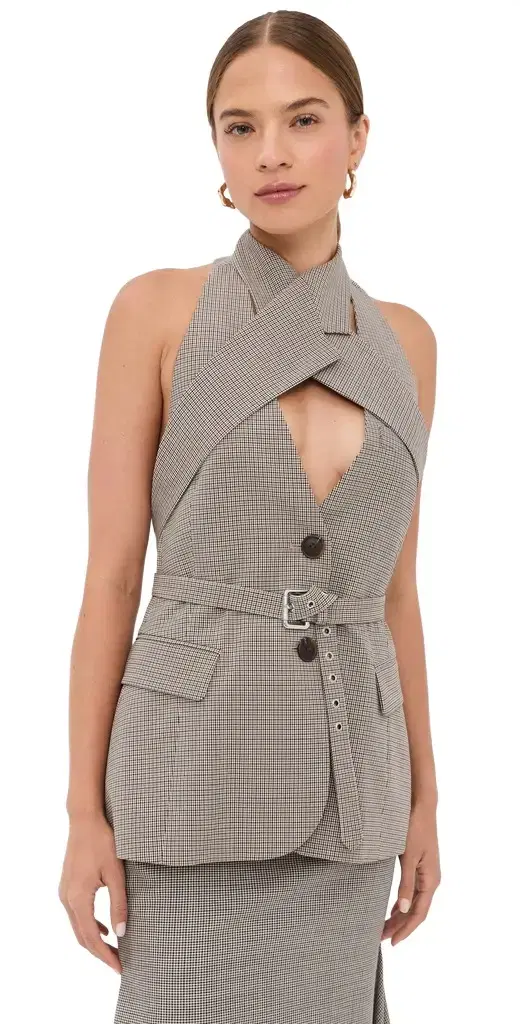 Monse Cross Lapel Vest Jacket