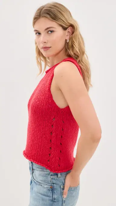 Free People Opal Knit Tank Top Sour Sweet L | Thumbnail 5
