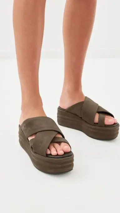 Free People Wanderbay Flatform Sandals Olive | Thumbnail 3