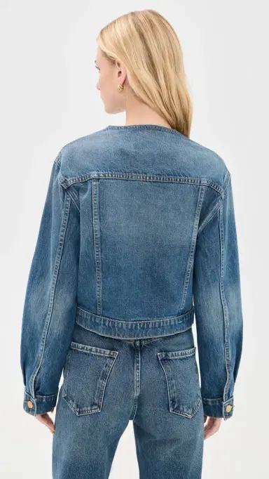 Ulla Johnson The Briar Collarless Denim Jacket Danube | Thumbnail 3