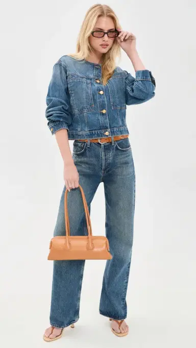 Ulla Johnson The Briar Collarless Denim Jacket Danube | Thumbnail 5