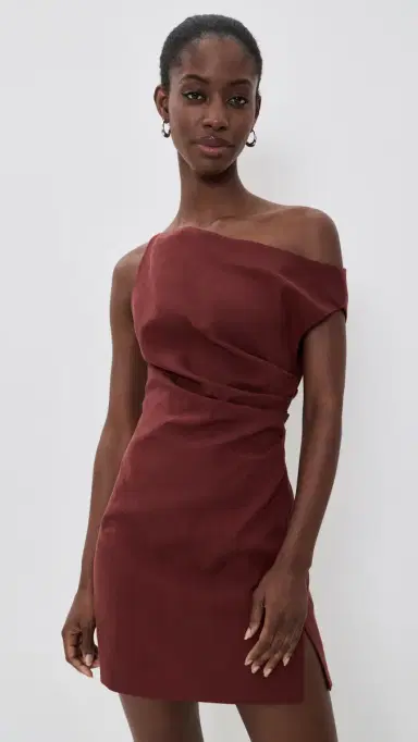 Ronny Kobo Winnie Mini Dress Burgundy | Thumbnail 2