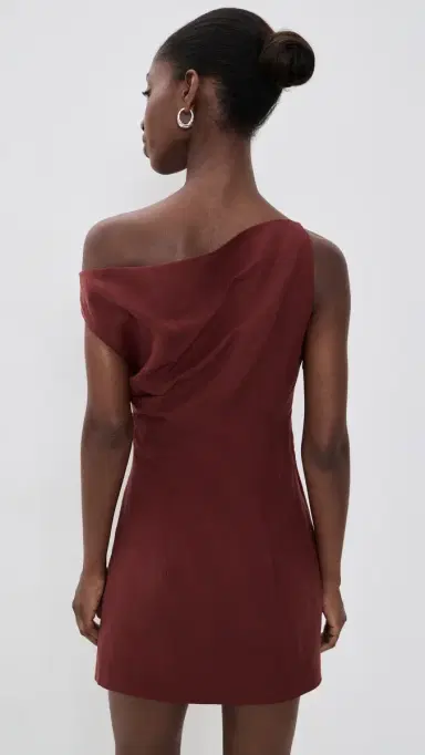 Ronny Kobo Winnie Mini Dress Burgundy | Thumbnail 3