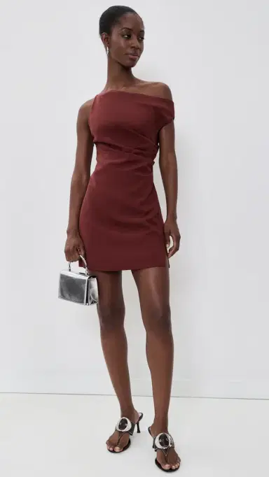 Ronny Kobo Winnie Mini Dress Burgundy | Thumbnail 5