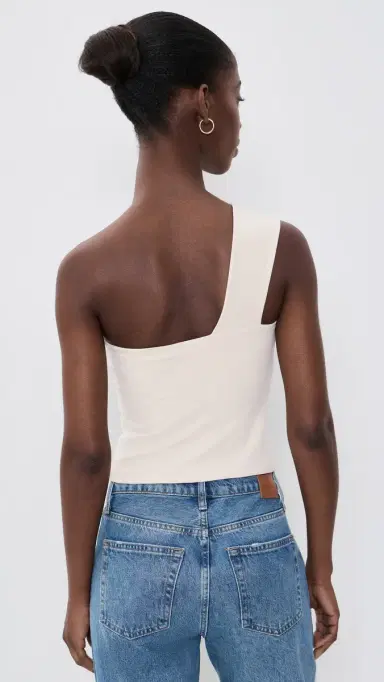 susana monaco Twisted Asymmetrical Blouse Blanched Almond | Thumbnail 3