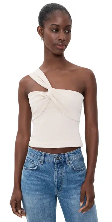 susana monaco Twisted Asymmetrical Blouse Blanched Almond | Thumbnail 1