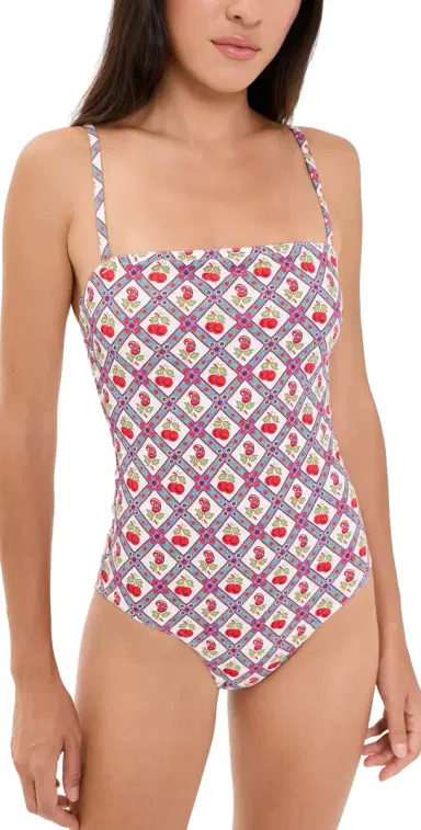 Hill House Home The Giana One Piece Diamond Cherries,Red M | Thumbnail 1