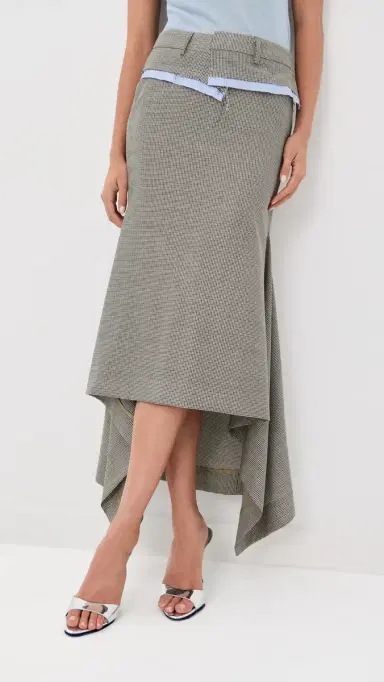 Monse Checker Suiting Skirt Brown Multi | Thumbnail 2 Monse Checker Suiting Skirt Brown Multi | Thumbnail 2