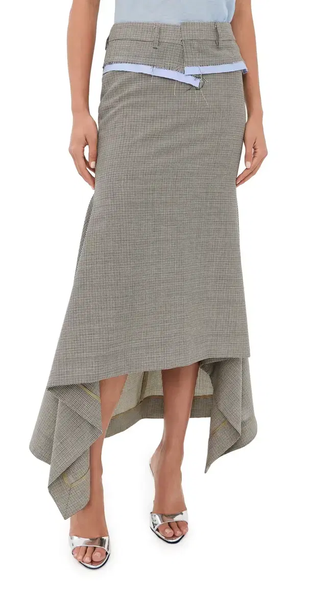 Checker Suiting Skirt Brown Multi