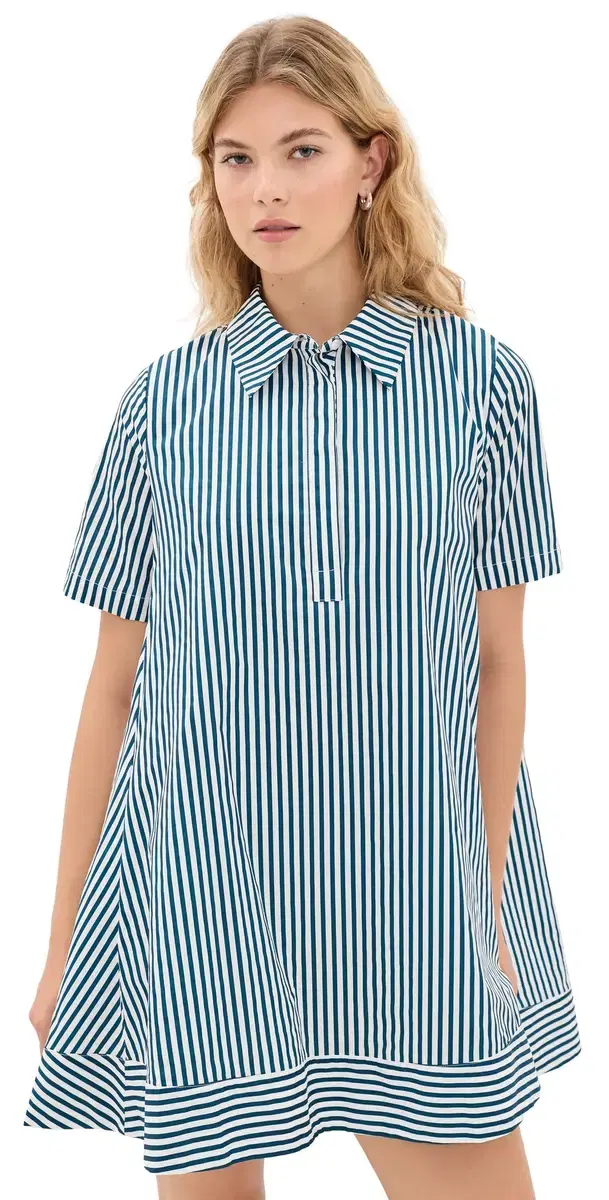 Striped ini Dress White/Indigo Blue