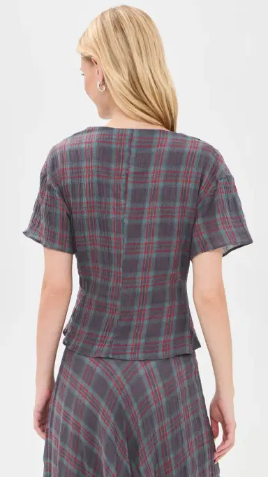 LIONESS Halcyon Top Jade Plaid L | Thumbnail 3 LIONESS Halcyon Top Jade Plaid L | Thumbnail 3