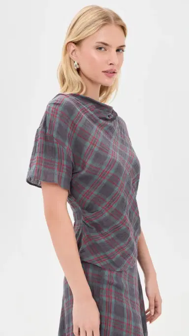 LIONESS Halcyon Top Jade Plaid L | Thumbnail 4 LIONESS Halcyon Top Jade Plaid L | Thumbnail 4
