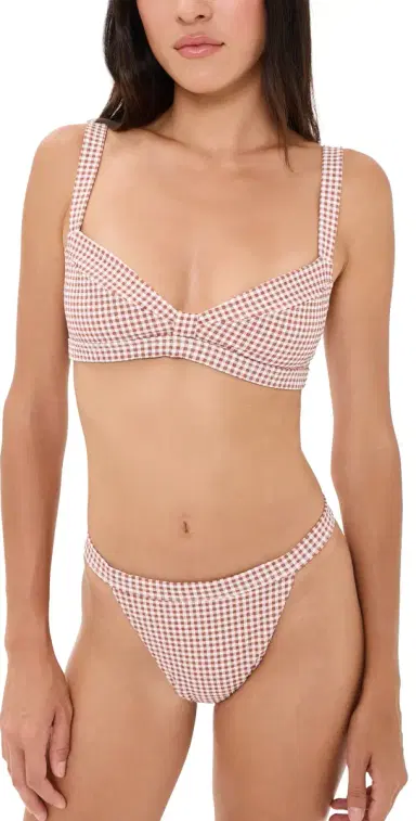 Hill House Home The Tao Two Piece Bikini Set Rust Gingham L | Thumbnail 1 Hill House Home The Tao Two Piece Bikini Set Rust Gingham L | Thumbnail 1