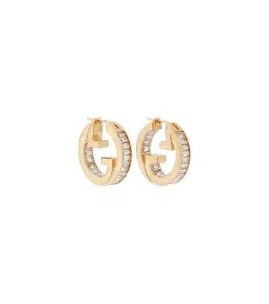 Gucci Blondie embellished hoop earrings | Thumbnail 1 Gucci Blondie embellished hoop earrings | Thumbnail 1