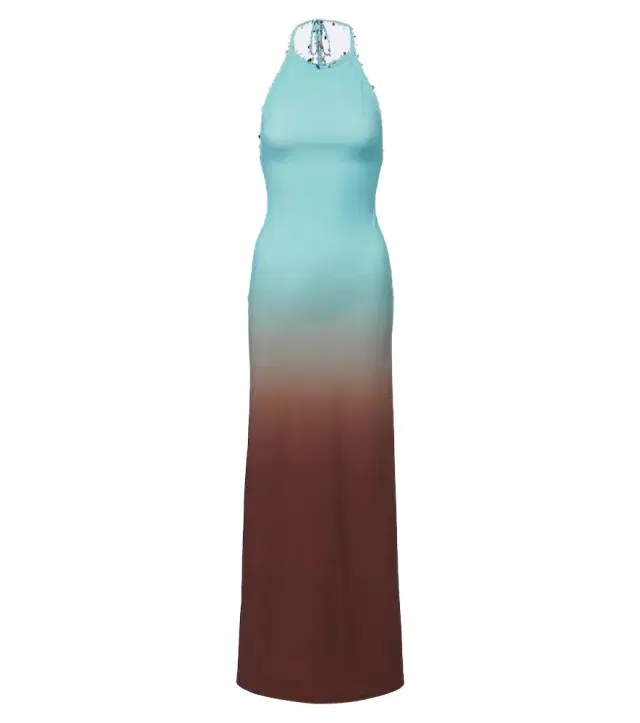 Christopher Esber Beach Quartz Halter embellished maxi dress