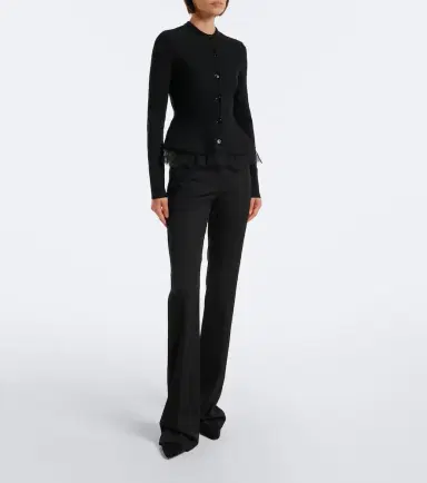 McQueen Lace-trimmed peplum cardigan | Thumbnail 2 McQueen Lace-trimmed peplum cardigan | Thumbnail 2
