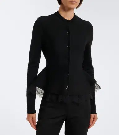 McQueen Lace-trimmed peplum cardigan | Thumbnail 6 McQueen Lace-trimmed peplum cardigan | Thumbnail 6