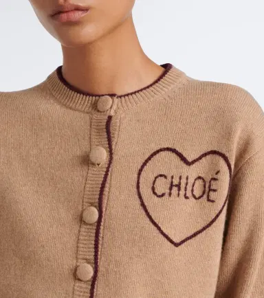 Chloé Chloé Logo wool and cashmere cardigan | Thumbnail 4