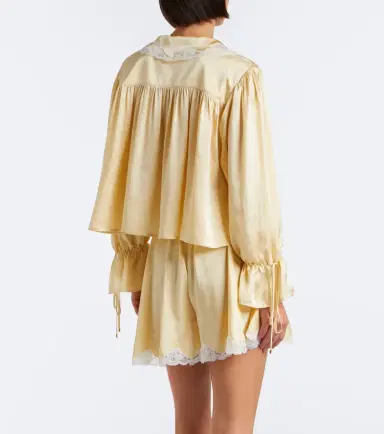 Chloé Chloé Lace-trimmed silk satin blouse | Thumbnail 3