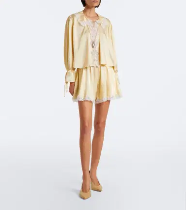 Chloé Chloé Lace-trimmed silk satin blouse | Thumbnail 4