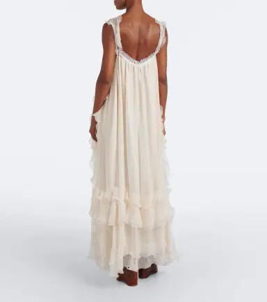 Chloe Chloé Ruffled silk muslin maxi dress | Thumbnail 2 Chloe Chloé Ruffled silk muslin maxi dress | Thumbnail 2