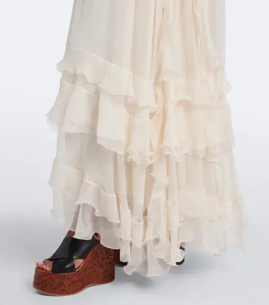 Chloe Chloé Ruffled silk muslin maxi dress | Thumbnail 6 Chloe Chloé Ruffled silk muslin maxi dress | Thumbnail 6