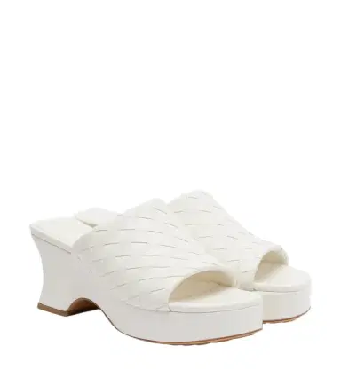 Bottega Veneta Rosita Intrecciato leather wedge mules | Thumbnail 1