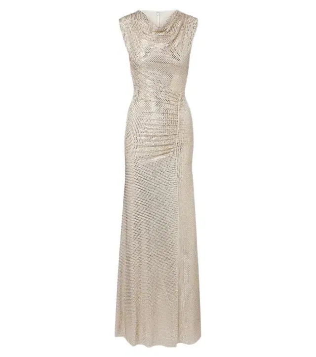 Embellished gathered gown