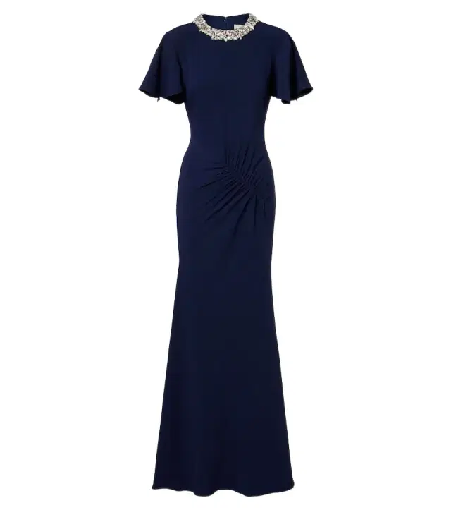 Crystal-embellished gathered gown