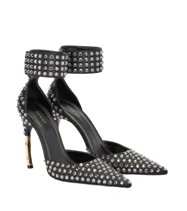 Gucci Castello embellished satin pumps | Thumbnail 1