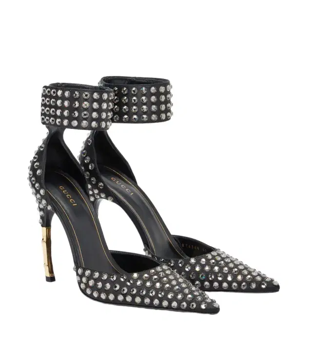 Castello embellished satin pumps