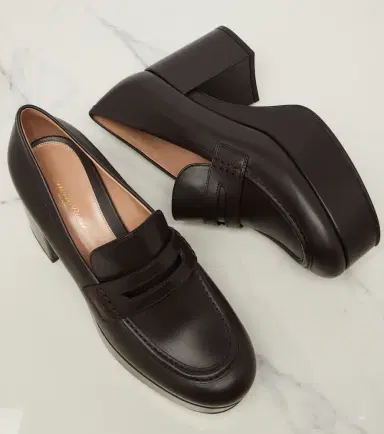 Gianvito Rossi Jenna leather loafer pumps | Thumbnail 4