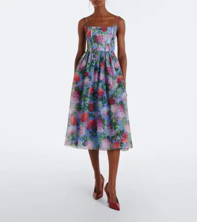 Carolina Herrera Floral silk crêpe cocktail dress | Thumbnail 2