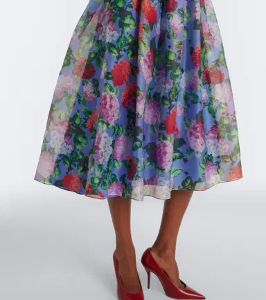 Carolina Herrera Floral silk crêpe cocktail dress | Thumbnail 3