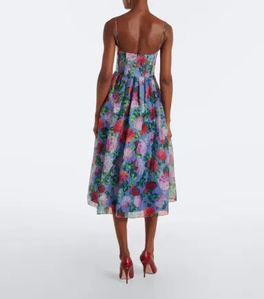 Carolina Herrera Floral silk crêpe cocktail dress | Thumbnail 4