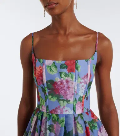 Carolina Herrera Floral silk crêpe cocktail dress | Thumbnail 5