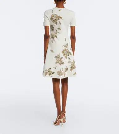 Oscar de la Renta Knitted floral jacquard minidress | Thumbnail 2