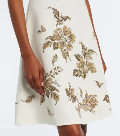 Oscar de la Renta Knitted floral jacquard minidress | Thumbnail 4