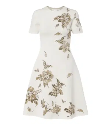 Oscar de la Renta Knitted floral jacquard minidress | Thumbnail 1