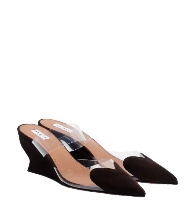Alaia Alaïa Le Caur suede wedge mules