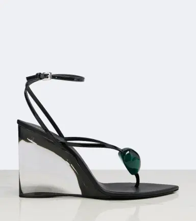 Alaïa Alaïa Invisible leather wedge thong sandals | Thumbnail 2