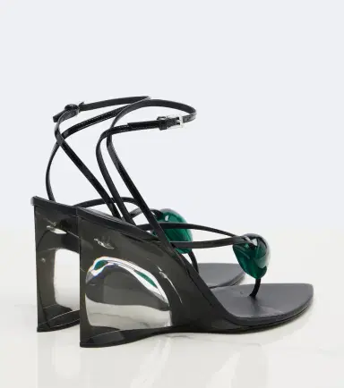 Alaïa Alaïa Invisible leather wedge thong sandals | Thumbnail 4