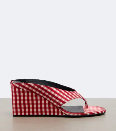 Alaïa Alaïa Cube gingham wedge thong sandals | Thumbnail 4 Alaïa Alaïa Cube gingham wedge thong sandals | Thumbnail 4