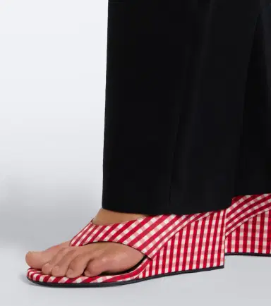 Alaïa Alaïa Cube gingham wedge thong sandals | Thumbnail 5 Alaïa Alaïa Cube gingham wedge thong sandals | Thumbnail 5